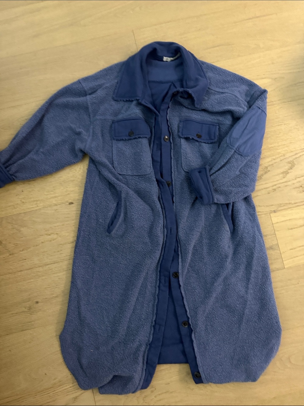 We the free Long Blue Jacket Coat